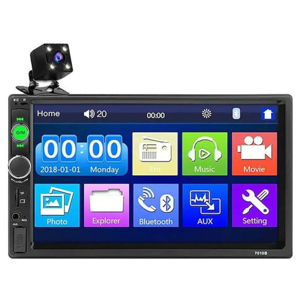 AUTORADIO 2 DIN 7 POLLICI TOUCHSCREEN CON BLUETOOTH, AUX, USB CON POSSIBILITA' DI RETROCAMERA - faccioaffari