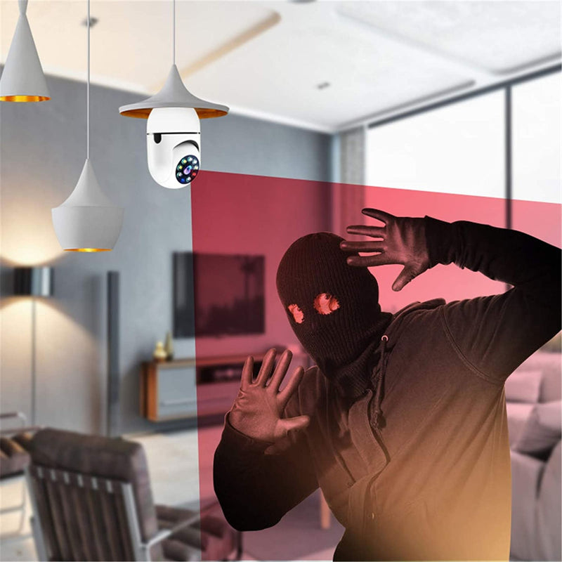 TELECAMERA IP LAMPADINA DA INTERNO 360 GRADI WIRELESS E27 PTZ VIDEOSORVEGLIANZA - faccioaffari