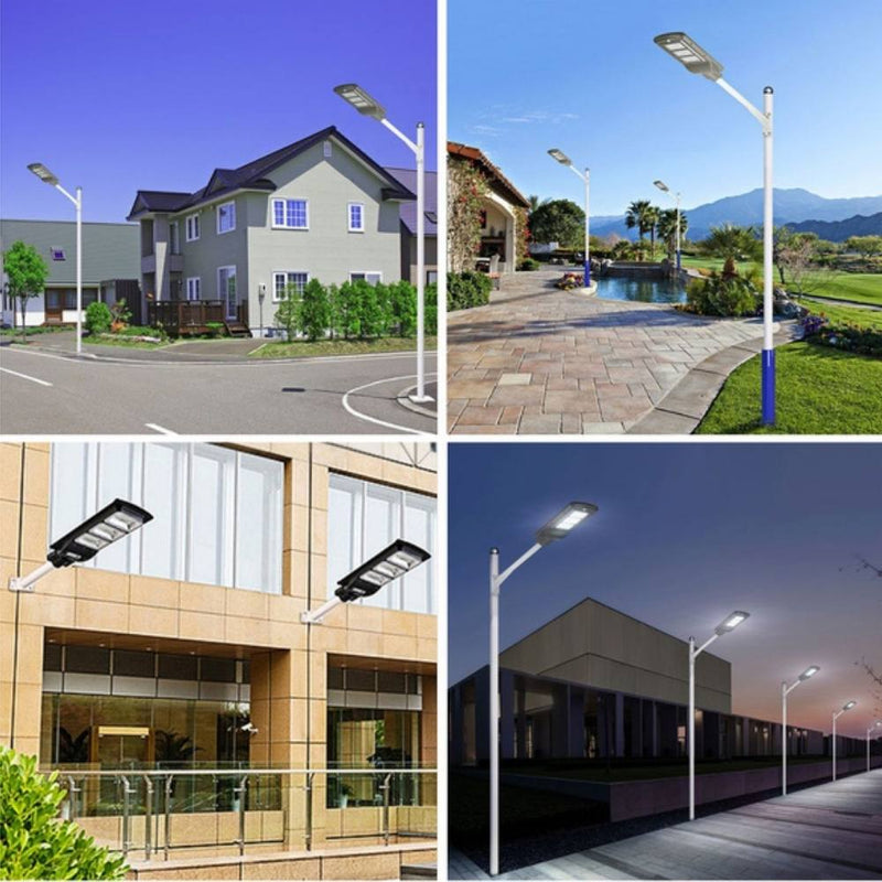 LAMPIONE STRADALE A LED CON PANNELLO FOTOVOLTAICO AD ENERGIA SOLARE DA 60W - 90W - 120W - 180W - faccioaffari